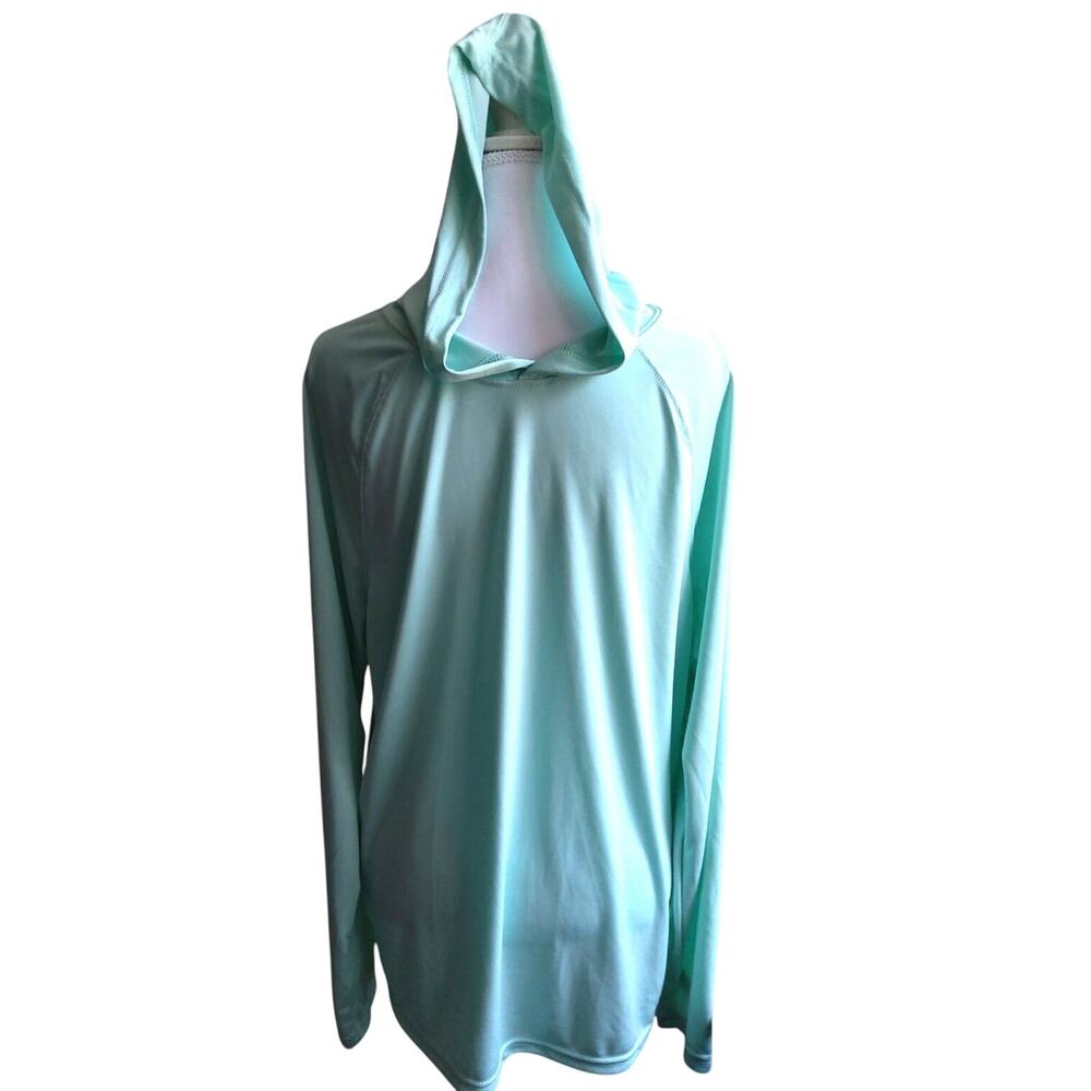A4 hooded athletic shirt dry wic  odor and UV protection fishing outdoors sz L